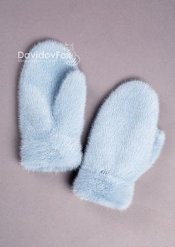Варежки экомех голубые