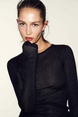 RHINESTONE BALL HOOP EARRINGS