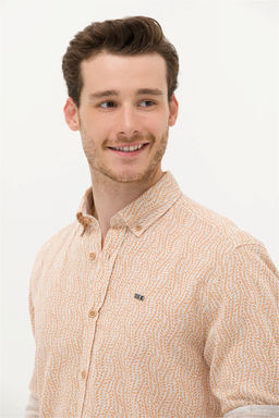 U. S. Polo Assn Мужская рубашка светло-коричневого цвета с длинным рукавом - U.s. polo assn фото 9