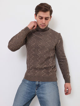 Джемпер мужской CASINO c123- зиг-заг коричневый 765  фото 5