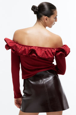 Top off-the-shoulder con volante - H&m фото 4