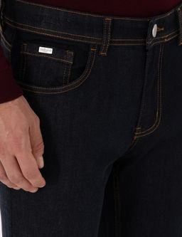 Lacivert Slim Fit Pamuk Kar___ml_ Jean Pantolon