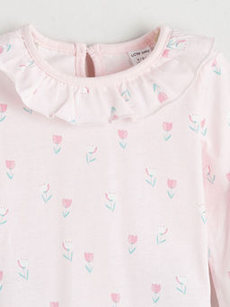 Bisiklet Yaka ?i?ekli K?z Bebek Ti??rt