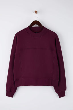 Haki Premium Oversize/Genis Kal?p Dik Yaka Kal?n Ici Polarl? Orme Sweatshirt TWOAW26SW00205 - Trendyolmilla фото 12