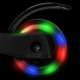 Самокат 3-х колесный ROCKET,колеса PU со светом, ABEC 7, черный