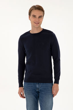 Erkek Slim Fit Bisiklet Yaka Lacivert Basic Kazak - U.s. polo assn фото 8