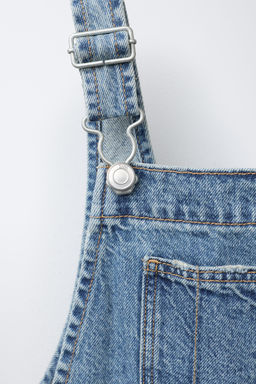 WIDE-LEG DENIM DUNGAREES - Zara фото 3