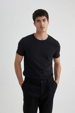 Облегающая футболка с круглым вырезом и короткими рукавами - Defacto фото 4