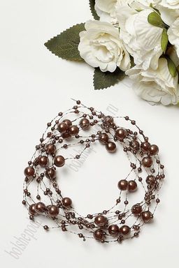 Бусинки на леске 1,3 м*10 шт (SF-3159) шоколадный