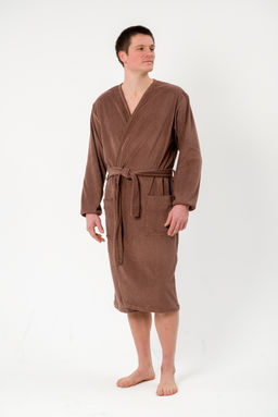 Халат мужской из махры Ренат светло-коричневый - Амадэль фото 9