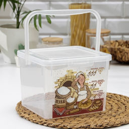 Контейнер для муки с ручкой, 5 л, пластик, прозрачный