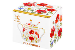 Сахарница 400 мл 15*10*11,5 см Маки + ложка NEW BONE CHINA - Elan gallery фото 9