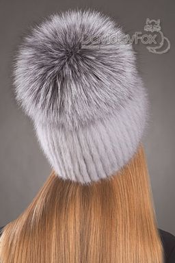 Шапка Лыжница норка сапфир