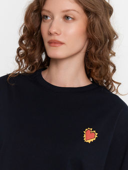 Футболка женская черная с принтом черный +печать 112934 - Mark formelle фото 7