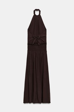 VESTIDO HALTER ABALORIOS / Marr?n - Zara фото 12