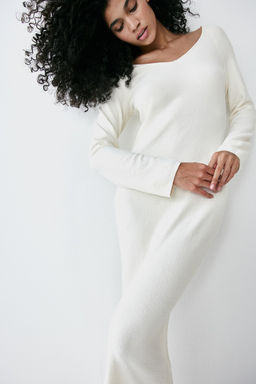 Vestido off-the-shoulder de chenilla - H&m фото 2