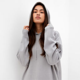 Джемпер женский с капюшоном MIST, серый, onesize (44-48)