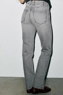 TRF HIGH-WAIST STRAIGHT LEG JEANS - Zara фото 5