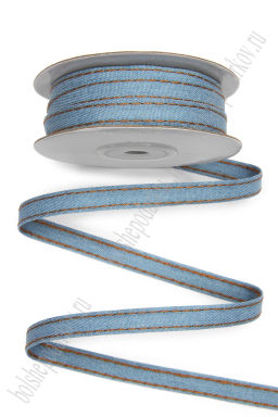 Лента джинсовая 1 см*10 ярд (SF-7272) голубой