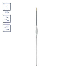 Для вязания Gamma MCH крючок сталь d 1.7 мм 12 см 12 шт в блистере №3 фото 3