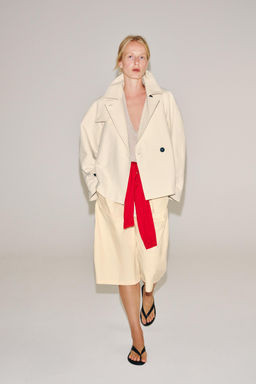 TRENCH CORTO ZW COLLECTION / Hueso - Zara фото 4
