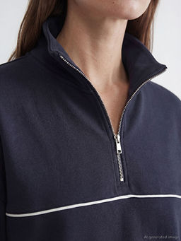 Dik Yaka Oversize Kad?n Sweatshirt