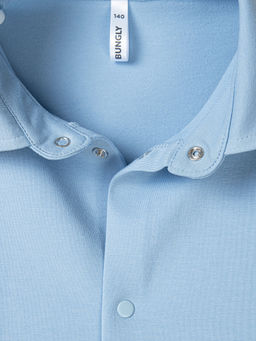 Рубашка трикотажная Голубая на кнопках 7+ - Bungly фото 4