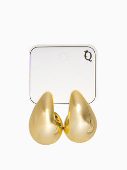 Серьги пластик «Капля» изогнутая, цвет золото