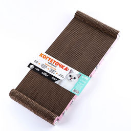 Когтеточка из картона с кошачьей мятой Котик, 45 см х 20 см х 4,5 см