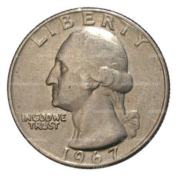 Монета 25 центов (1/4 доллара) 1967 года США