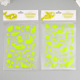 Наклейка фосфорная «Морские жители», 27×15.5 см, МИКС