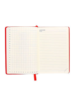 Ежедневник НЕдатированный А5, 136 листов в линейку, кожзам Небраска, золотой срез, красный - Calligrata фото 10