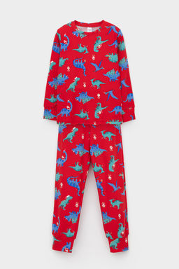 К 1552/насыщенно-красный,динозавры пижама дет - Crockid фото 2