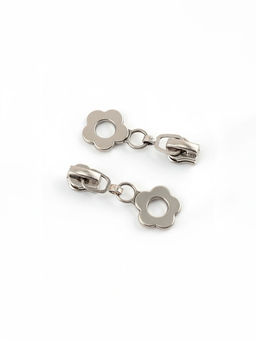 Цена за 2 шт. Бегунок для металлической молнии, №3, «Цветок», 10 шт., цвет никель