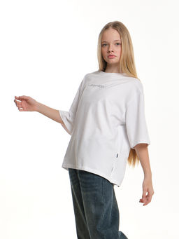 Футболка с принтом 22-7450 белый - Mini maxi фото 9