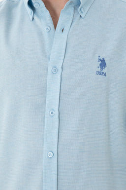 Мужская голубая рубашка с длинным рукавом - U.s. polo assn фото 14