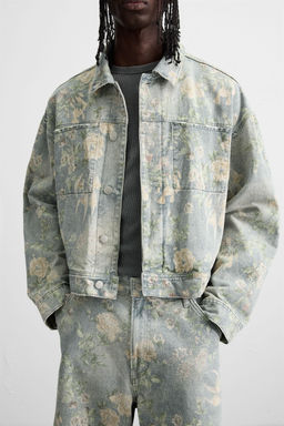 FLORAL PRINT DENIM JACKET - Zara фото 8