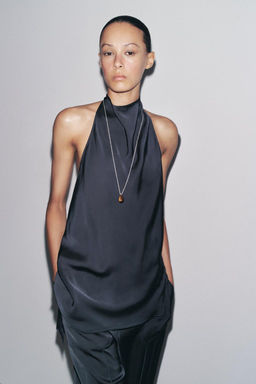 ZW COLLECTION SATIN HALTER TOP - Zara фото 4