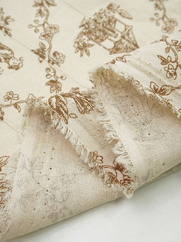 Фактурный хлопок с мережкой-полосой Летний прованс цв.коричневый, ш.1.45м, хл-100%, 90гр/м.кв - Купава фото 7