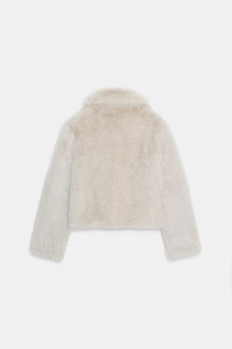 FAUX FUR ZIP-UP SHORT COAT - Zara фото 7
