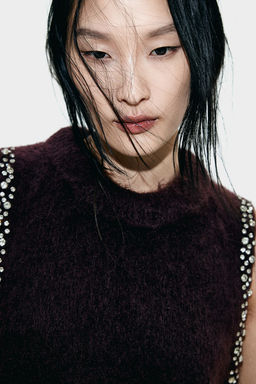 Top en mezcla de mohair con detalles de strass - H&m фото 2