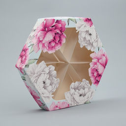 Цена за 5 шт. Коробка кондитерская, упаковка, «Пионы», 23 х 23х 4 см