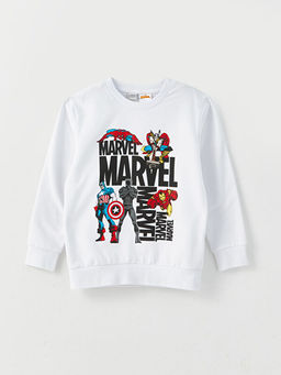 Bisiklet Yaka Marvel Bask?l? Uzun Kollu Erkek ?ocuk Sweatshirt ve E?ofman Alt? - Waikiki фото 2