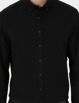 Siyah Slim Fit Uzun Kollu G_mlek