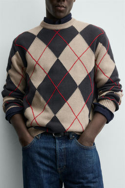 ARGYLE JACQUARD JUMPER - Zara фото 5