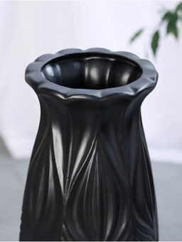 Ваза для цветов напольная «Криспин», 59×15 см, керамика, чёрная