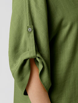 VILATTE / Блузка с цельнокроеным рукавом изо льна с вискозой  фото 2