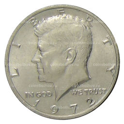Монета 1/2 доллара (50 центов) 1972 года США