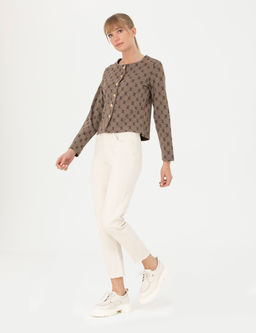 Krem Mom Fit Jean Pantolon