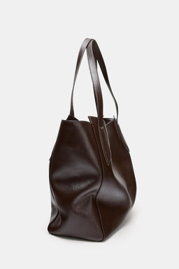 MAXI SHOPPER BAG WITH HANDLE DETAIL - Zara фото 3